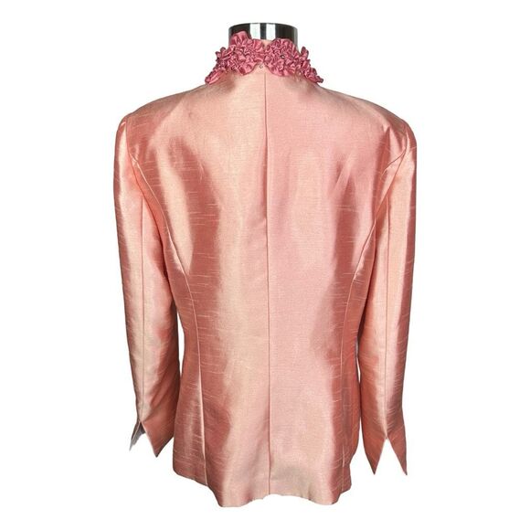 Vintage Aussie Austine Pink Satin Ruffled Blazer - Size 10 - Picture 4 of 6